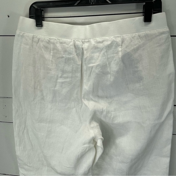 J.Jill LOVE LINEN Pants White Elastic Waist Pockets Straight Leg in White Size S - Picture 4 of 8